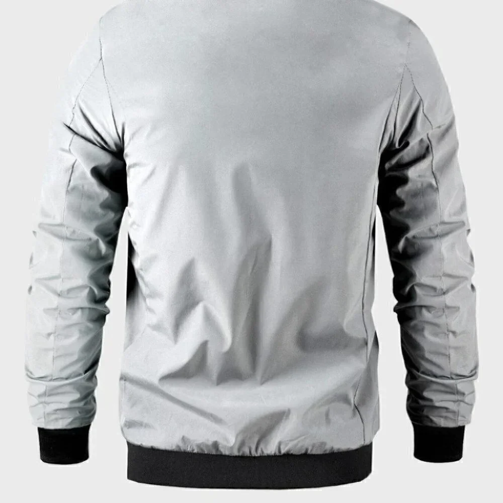 Gray Casual Men's Bomber Jacket